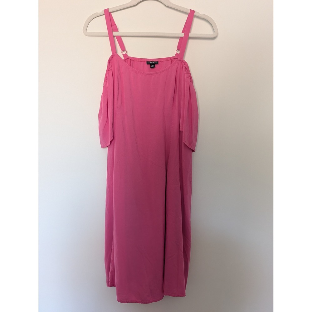 Torrid Womens Plus‎ 00 Pink Cold Shoulder Short Sleeve Knee Length Dress